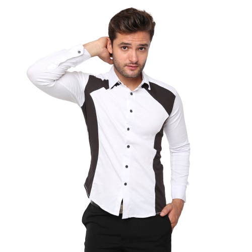 Kemeja Pria Polos Slim Fit Panjang Katun - Banyak Pilihan Warna LNG (COMB)