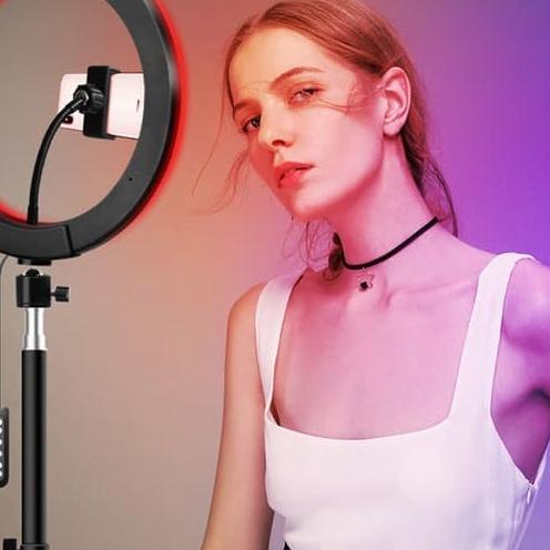 MIXIO Ring Light RGB 33CM + 1.6M Led Rainbow TRIPOD Video LED TIKTOK