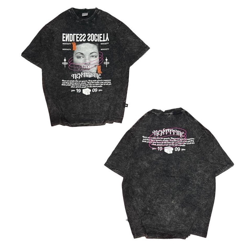 Kaos Pria Lengan Pendek Kaos Oblong Cowok Kaos Pria Atasan Tshirt Pria Baju Oblong Pria-Wanita motif warna Sandwash Kekinian