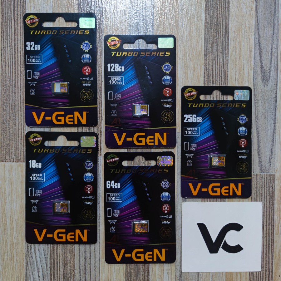 V-Gen Micro SD 16GB 32GB 64GB 128GB VGEN Class 10 TURBO 16 GB 32 GB 64 GB 128 GB MicroSD Class10 Original Kartu Memori Memory Card