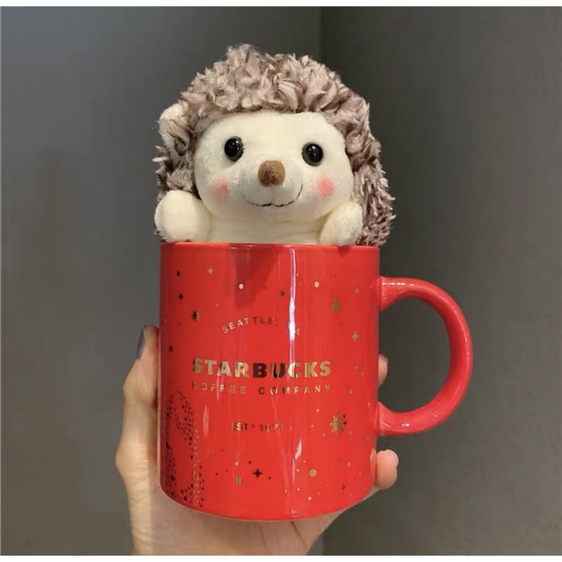Christmas mug dan keychain hedgehog Starbucks China 2019 Original