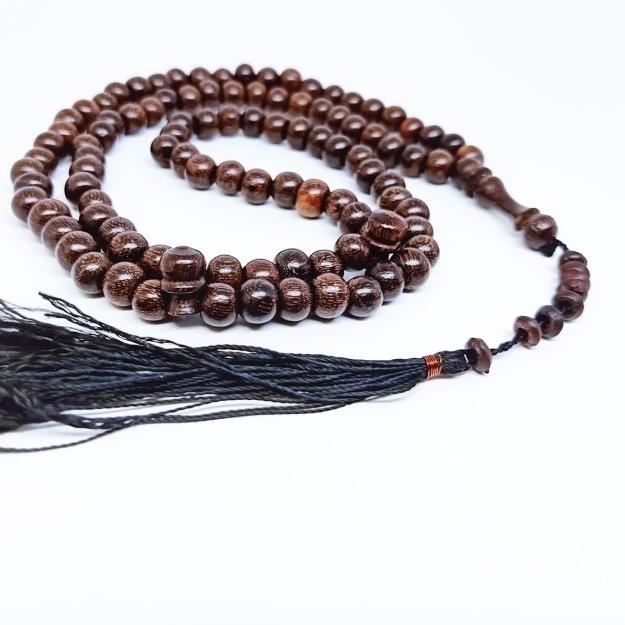 Tasbih Kayu Galih Asem Asli Bertuah 99 Butir - VeE Kalung Tasbih