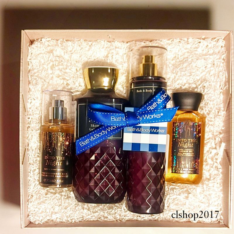 BBW INTO THE NIGHT TRAVELSIZE GIFT SET PAKET BATH &amp; BODY WORKS ITN