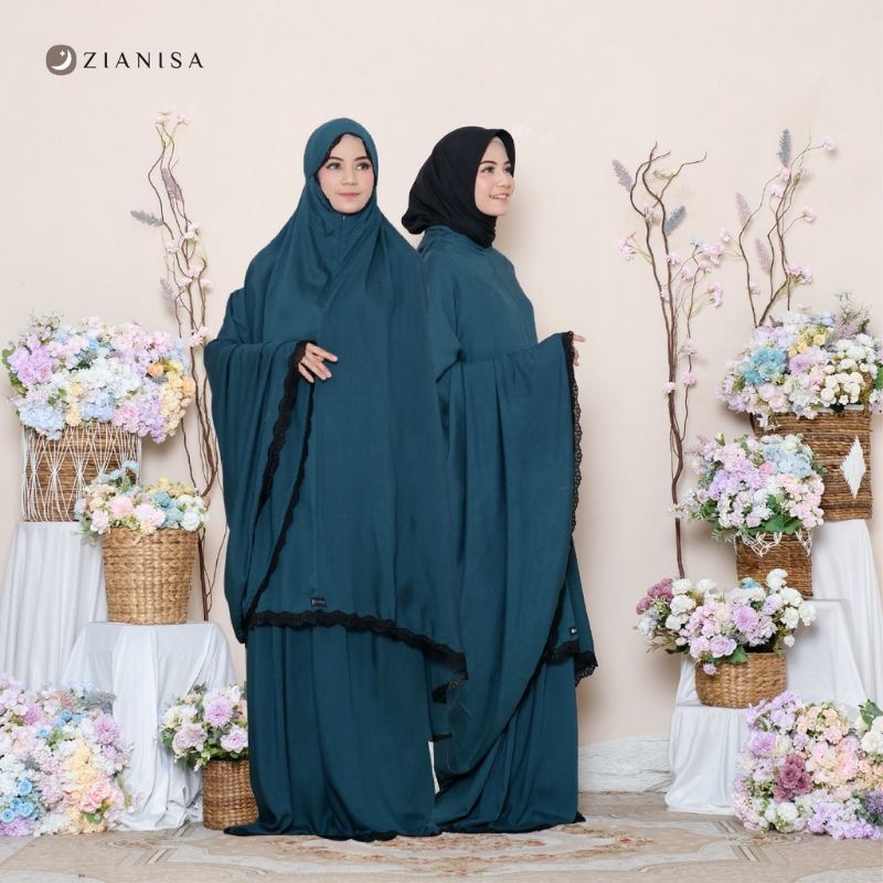 Mukena ZIANISA 2in1 KWAHLA UMROH Plain Dewasa Jumbo Bahan Katun Rayon Mukenah Travel Tazbiya