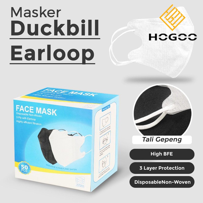 MASKER DUCKBILL 3PLY GARIS NEW IMPORT - FACE MASK CAREION 1 BOX 50PS KF94 ISI 10 PCS