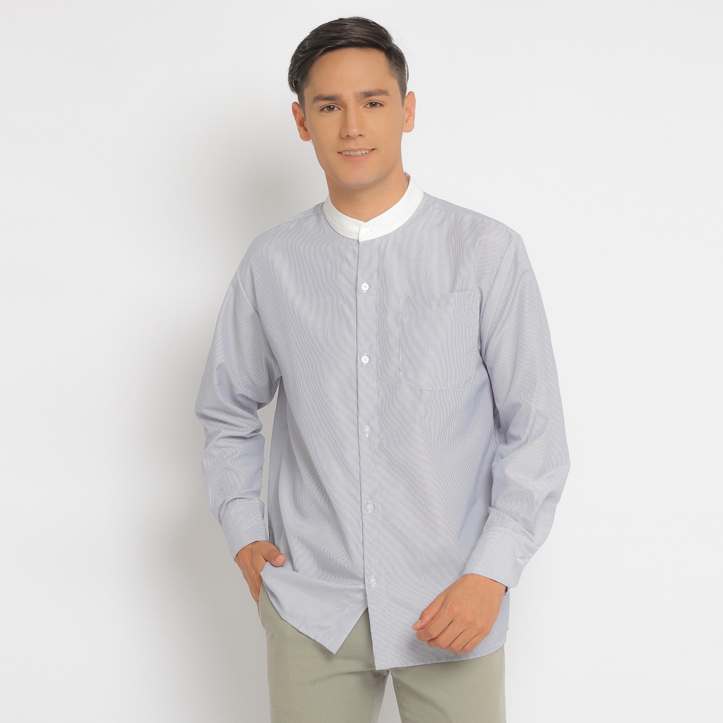 Emikoawa - Baju Koko Pria Hako Toramen kemeja Salur Kerah Putih Japan