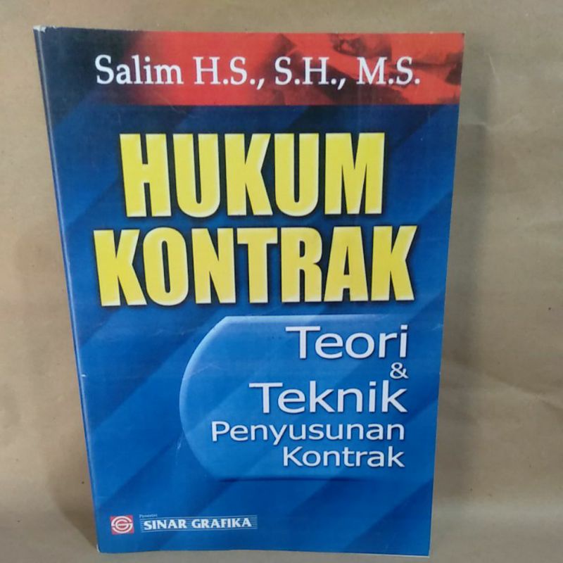 

Hukum Kontrak Teori & Teknik Penyusunan Kontrak By Salim H. S