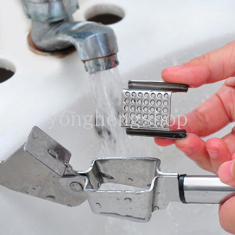 Stainless Steel Garlic Smasher Squeezer Garlic Press Penghancur Mincer Alat Penggiling Press Manual Aksesoris Dapur