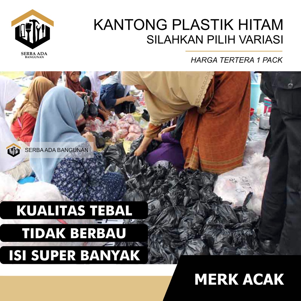 Kantong Kresek Hitam HDPE | kantong plastik hitam tebal Uk 17, Uk 24, Uk 28, Uk 35