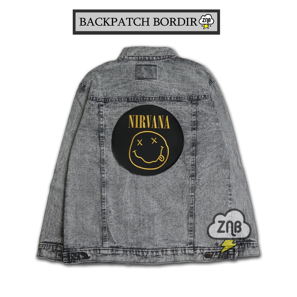 BACKPATCH BORDIR BULAT NIRVANA PATCH MUSIK TEMPELAN JAKET