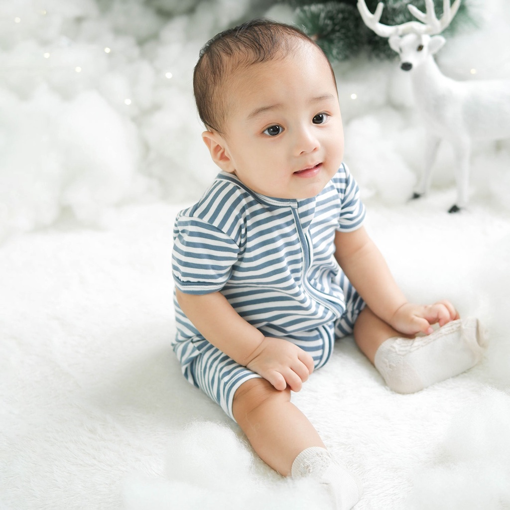 Nice Kids - Stripe Playsuit Baby (Baby Jumper Romper Onesies Bayi Baju Terusan 0-2 Tahun)