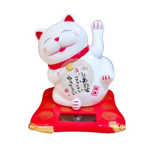 

Kucing Hoki Pajangan Mobil Maneki Neko Tulisan Tatakan 8cm Dashboard - Putih
