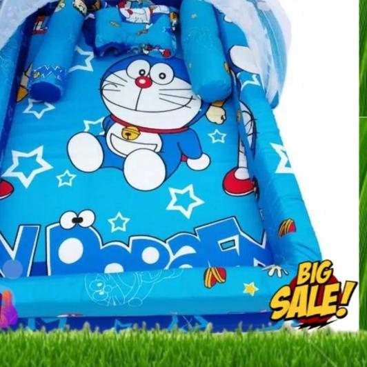 Kasur Bayi Kelambu / Kasur anak / Doraemon / Set Kolam / Tempat tidur