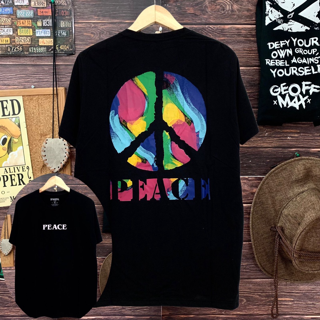 kaos distro pria PEACE COLOUR 03 baju kaos cowok atasan pria allsize fit m/l