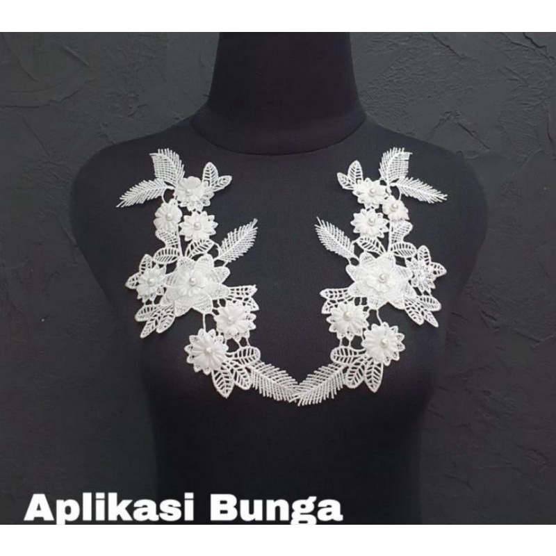 aplikasi bunga bordir/aplikasi leher/bunga bordir