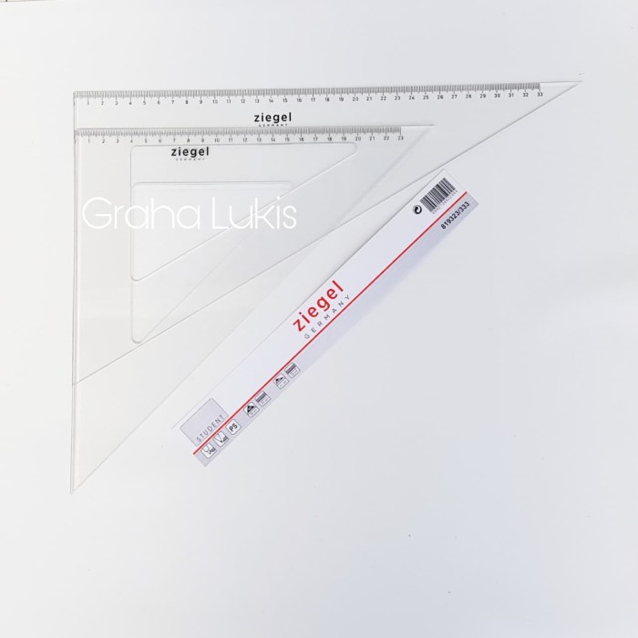 

Ziegel Penggaris Segitiga Set Ukuran Besar 23/33 Cm [Populer]