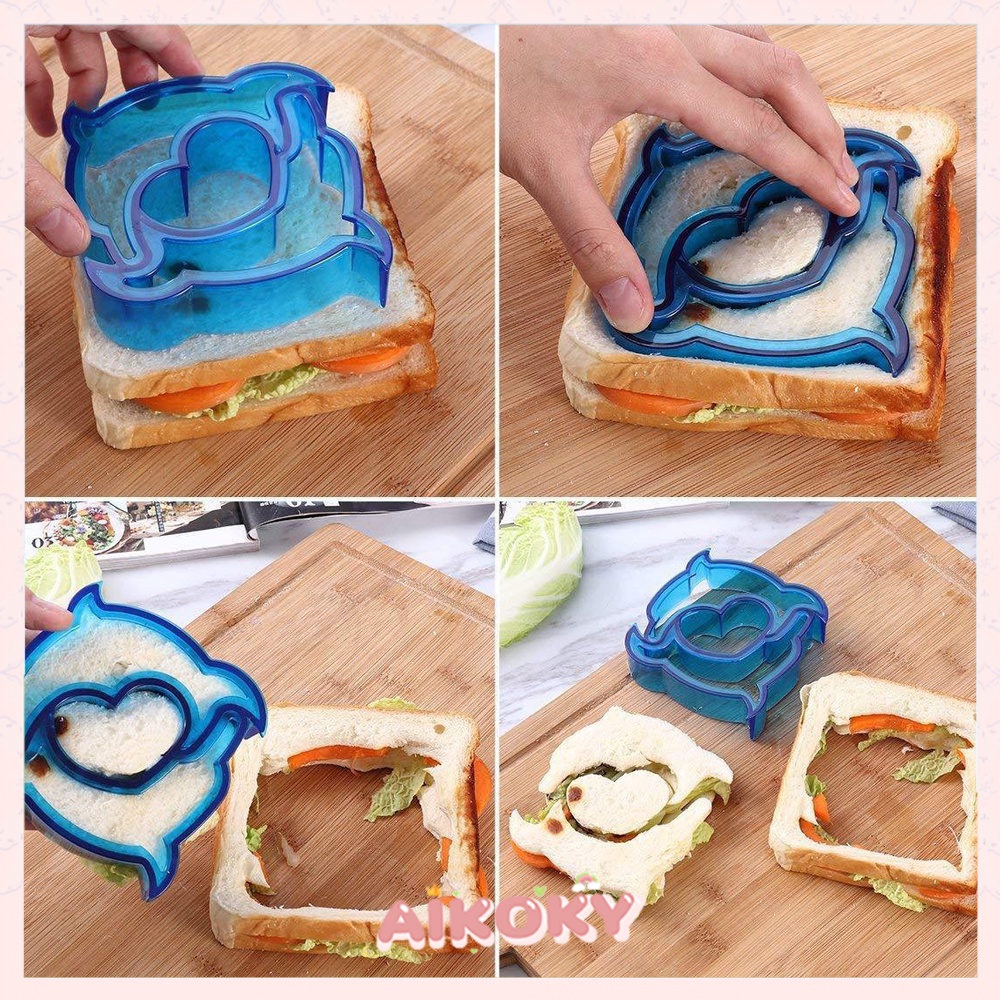 Aikoky Cetakan Pemotong Roti Biskuit Sandwich/Cetakan Bekal Anak DIY