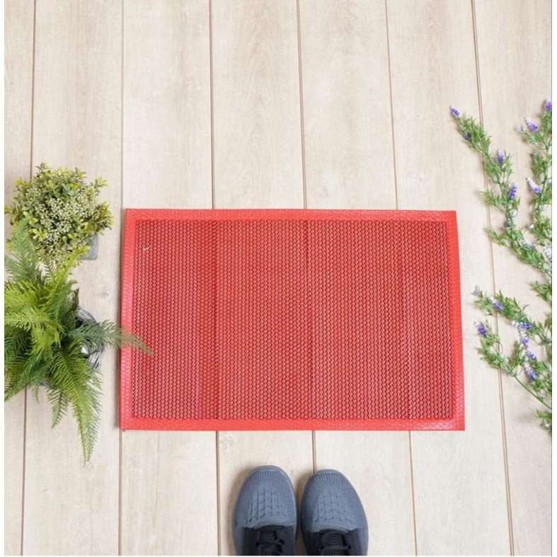 KRISBOW Keset Pintu PVC/Anti Slip/Anti Licin/Doormat - Merah