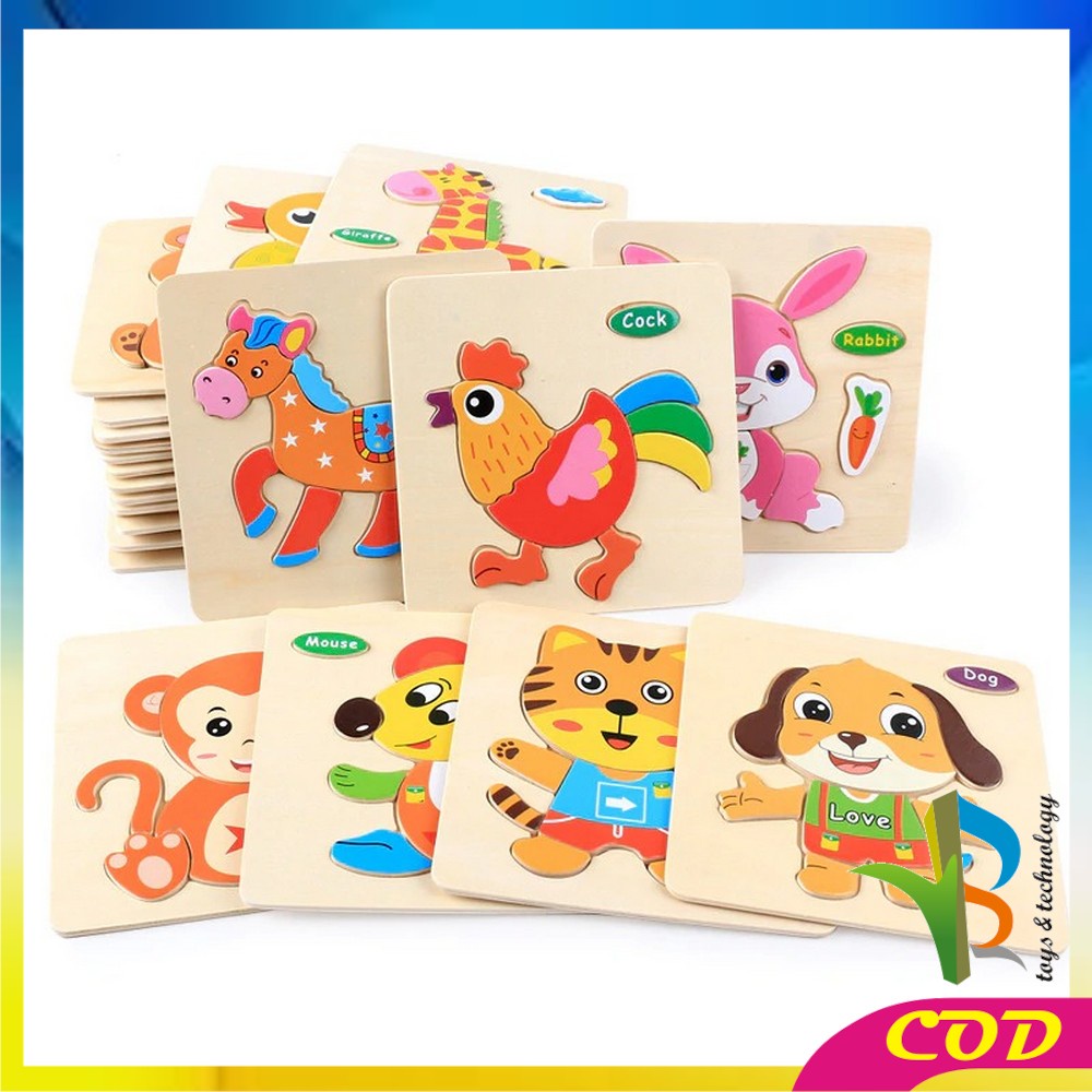 RB-M23 Mainan Puzzle Kayu Anak 3D Mainan Edukasi Puzzel Kayu Jigsaw Edukatif Lucu Murah Wooden Toys