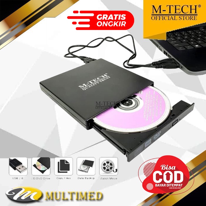 DVD Eksternal M-Tech USB 2.0 Untuk Laptop / Komputer / PC