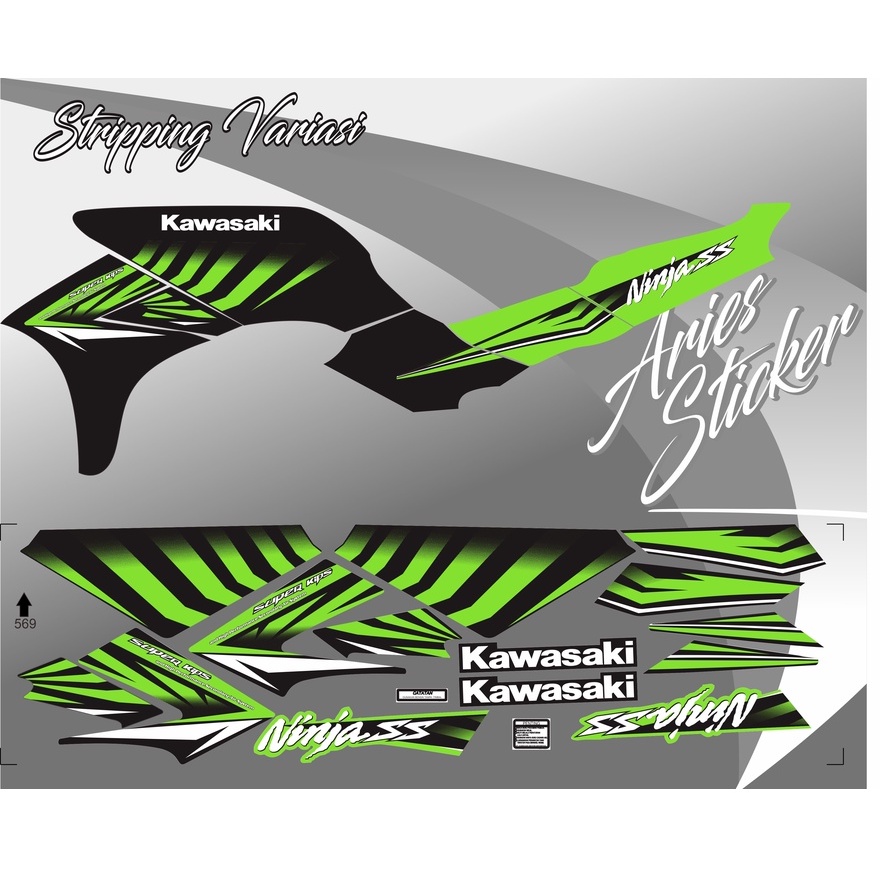 STRIPING STIKER NINJA SS ZEBRA 2015 HIJAU