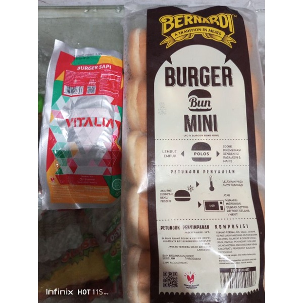 

paket burger mini Bun+beef isi 20