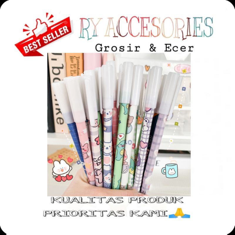 

RY - 1 pcs pulpen odemei gel tinta bisa di hapus bolpoin gel bisa di hapus lucu / bolpoint lucu motif cute cowok cewek
