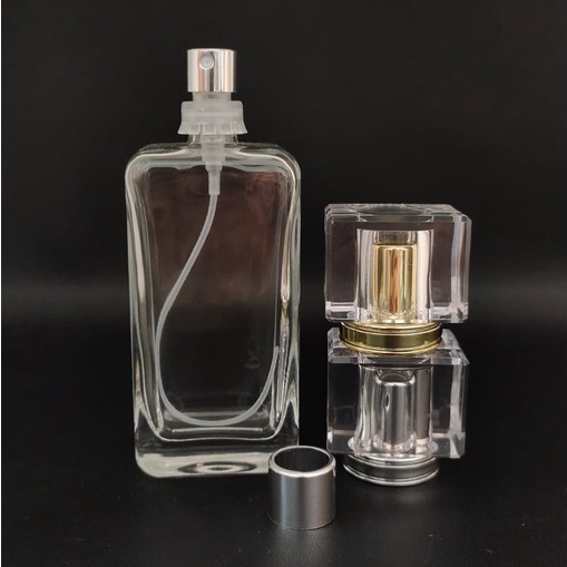 Botol Parfum V32640 50ml easypump silver+Tutup Crsytal BIASA perpcs