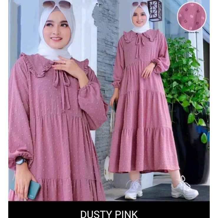 Dress Gamis Uragiri Crinkle//Resya Dress Uragiri Crinkle busui//Gamis Crinkle Ld 110cm