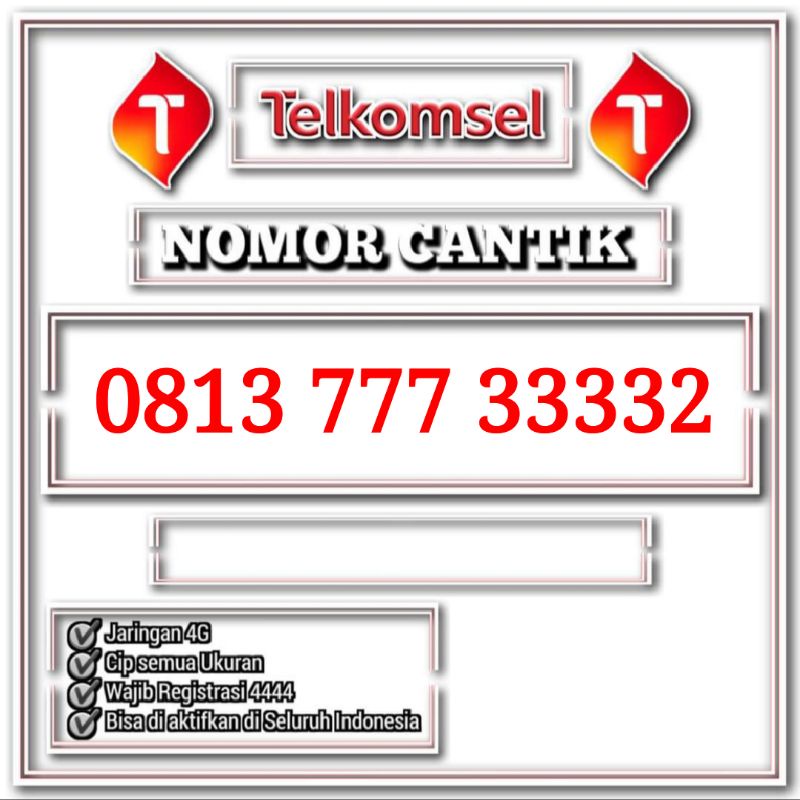 nomor cantik simpati 777 33332