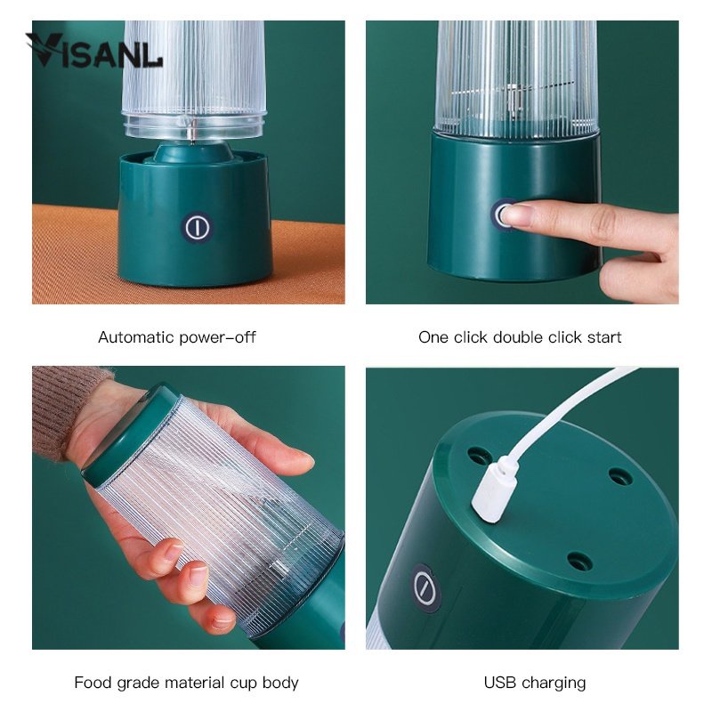 Mini Juicer Blender Portable 350ML Kaca Isi Ulang USB Juice Cup Ekstraktor Jus Listrik Ekstraktor Jus Portabel Blender Ekstraktor Jus
