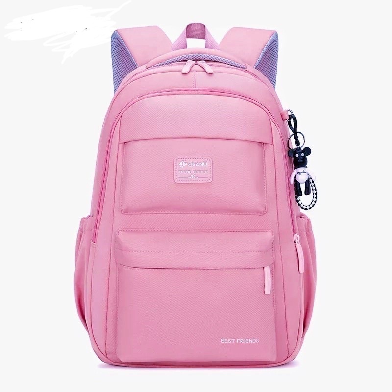 Tas Ransel anak perempuan polos korean style ZIRANU BAGS tas sekolah anak backpack anak perempuan tas ransel laptop polos simple elegant