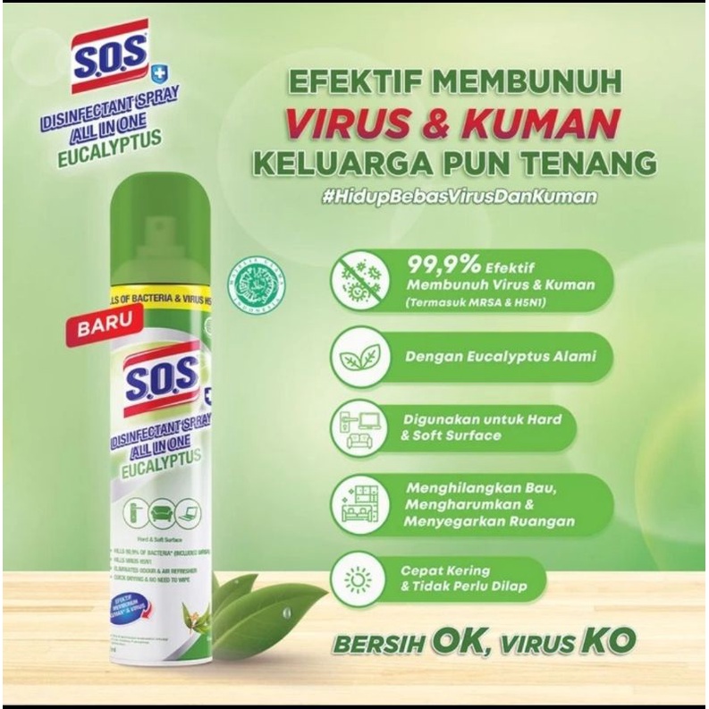 SOS Disinfectant Spray All in One Eucalyptus 250 ml