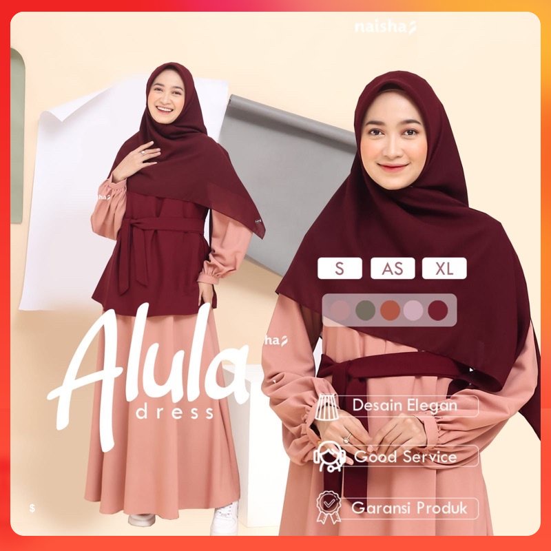 Naisha Official /  Alula Dress/ Dress 3 in 1 Dilengkapi Vest / Overall Dress Rompi /  Dress Korea / 