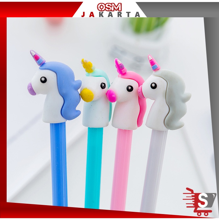 

OSM JKT S5613 Pena Gel Unicorn / Pulpen Tinta Motif Karakter Kuda Poni / Bolpen Hitam Little Pony / Souvenir Stationary