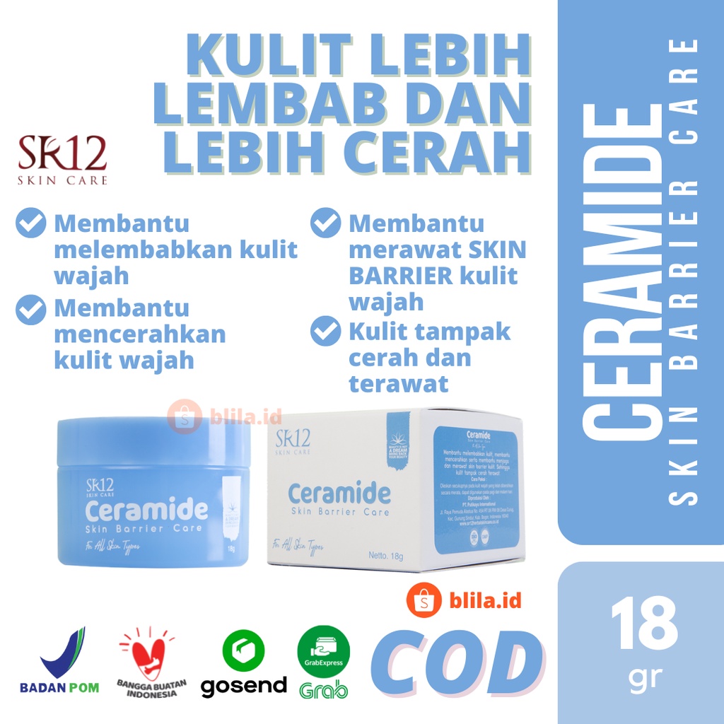 SR12 Ceramide Skin Barrier Care 18gr Pelembab Wajah Melembabkan Mencerahkan Kulit Muka BPOM