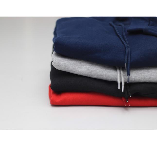 Hoodie Fleece CVC 270-280 gsm Y&S Heavy Soft - Hitam, S