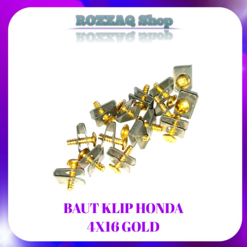 20 PCS BAUT KLIP HONDA GOLD BAUT KLIP BODY HONDA MATIC UKURAN 4×16 SKRUP KLIP HONDA MATIC BEAT VARIO SCOOPY