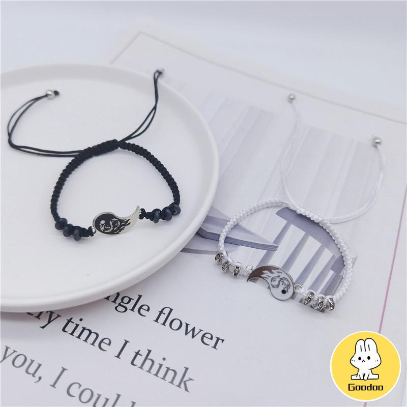 2pcs Gelang Couple Dikepang Gosip Tai Chi Adjustable Fashion Accessories Hadiah Aksesoris Bracelet -Doo