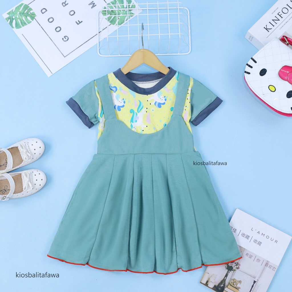 Dress Nagita size 1-2 Tahun / Baju Balita Lengan Pendek Dres Anak Perempuan Murah Adem Grosir