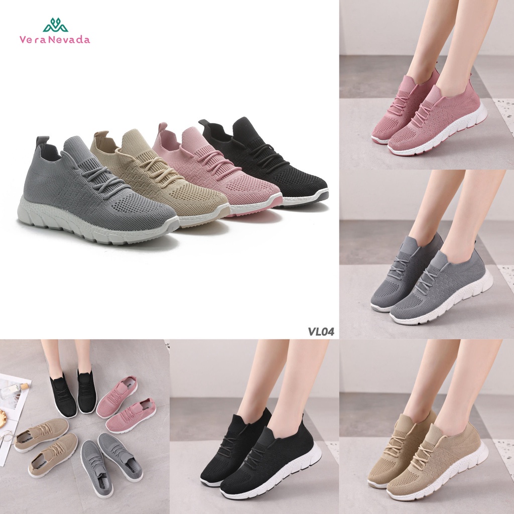 Vera Nevada Sepatu FlyKnit Sneakers Wanita Shoes #VL04