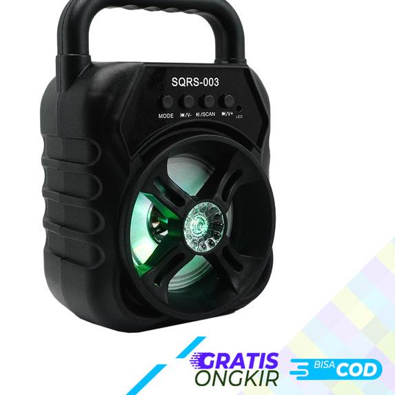 SPEAKER BLUETOOTH SUPER BASS 3 INCH FREE MIC KARAOKE FM SQRS 003