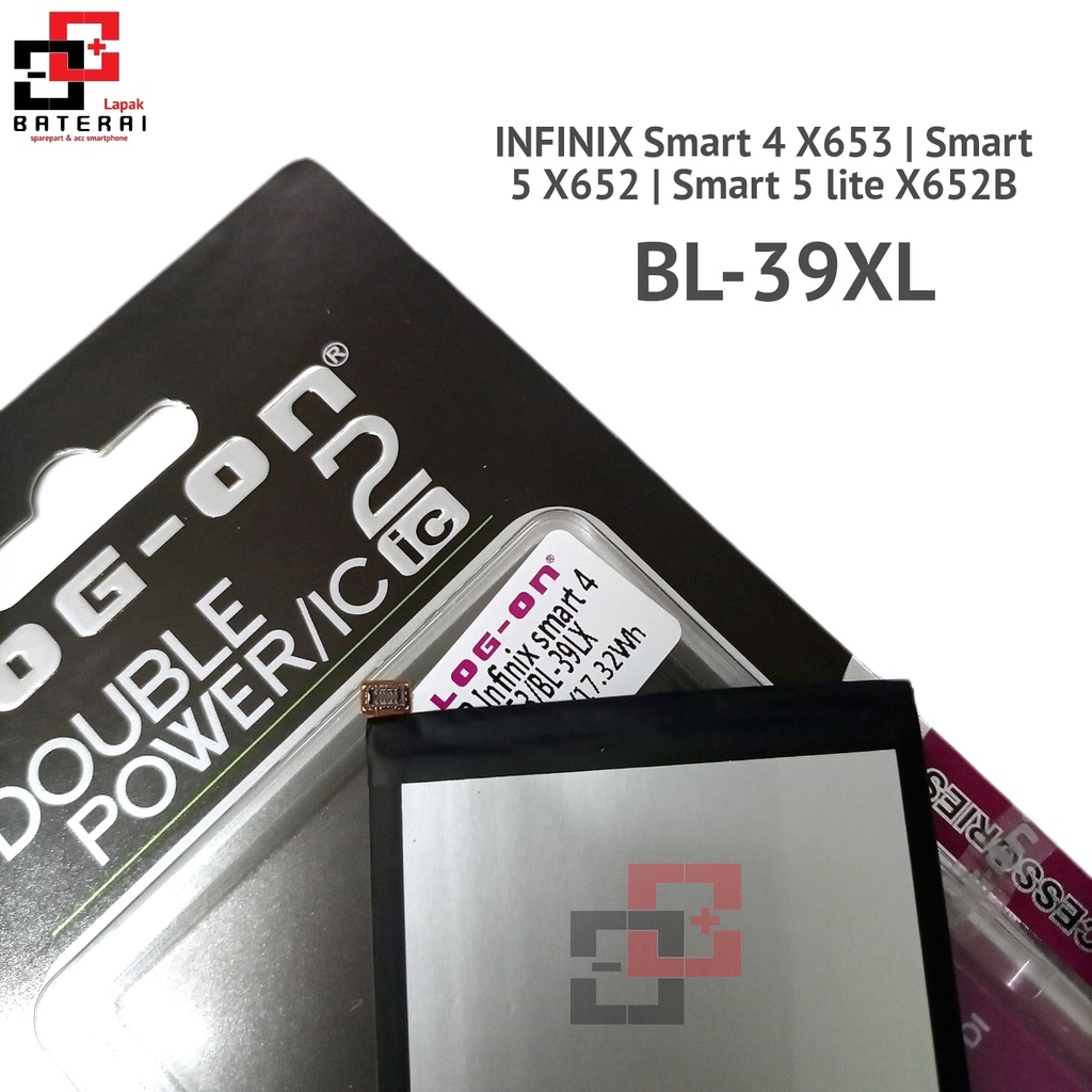 LOG - ON Baterai Infinix Smart 4 X653 BL-39LX / Smart 5 X652 / Smart 5 LITE x652B Double IC Protection