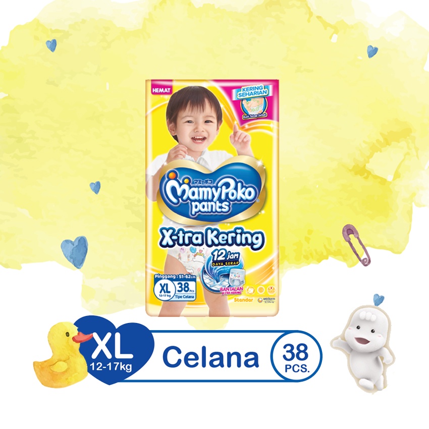 Mamypoko Pants X-tra Kering XL38 - Mamypoko Popok Celana Standar XL 38