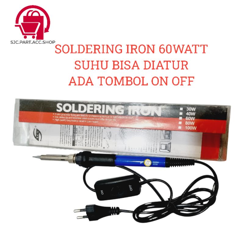 Solder Tangan 60 watt Soldering Iron Switch on off