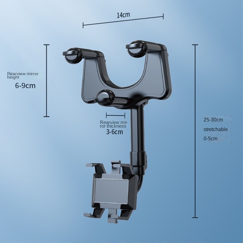 Bracket Holder Handphonegps Universal Bisa Berputar 360 Untuk Kaca Spion Dalam Mobil° Bracket Wadah Penyangga Handphone / Gps Dengan Model Dapat Ditarik Untuk Mobil