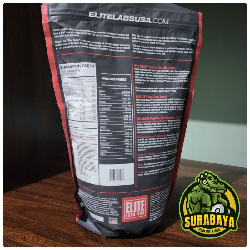 Elitelabs Mass Muscle Gainer 2 Lbs BPOM Susu Fitness Gym Penambah BB non 20 Lbs