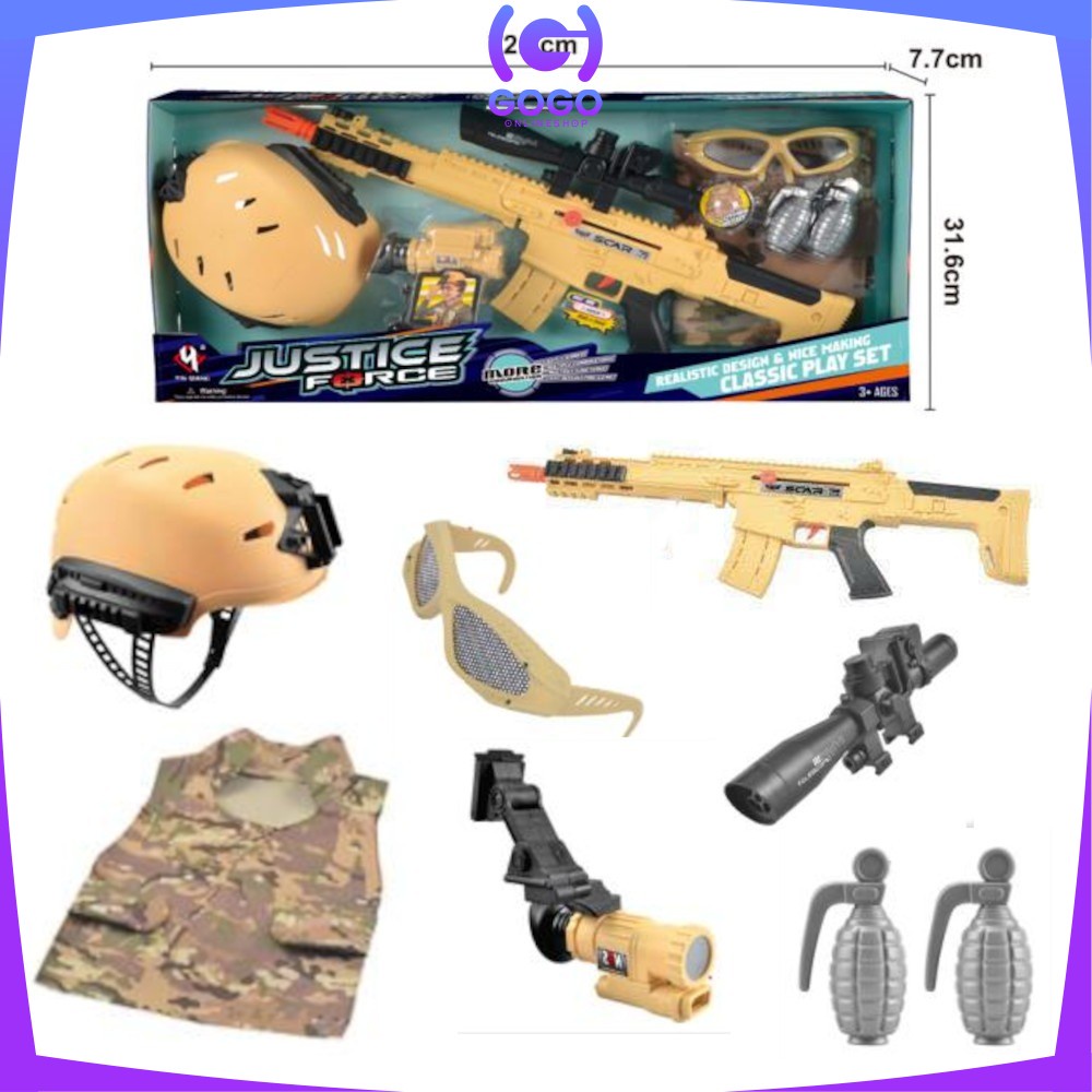 GOGO-M99 Mainan Tembak Tembakan Pistol Role Play Set Mainan Anak Tentara Polisi Pemadam Kebakaran