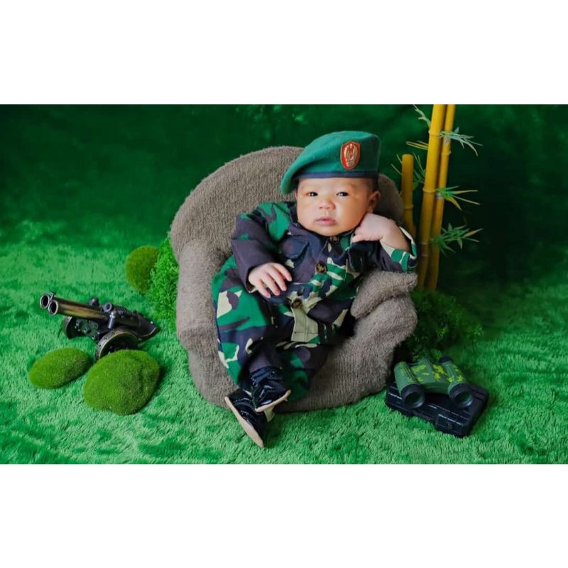 Kostum TNI kostum newborn baju TNI bayi properti foto newborn kostum tentara newborn