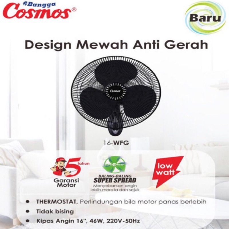 Kipas Angin Dinding Wall Fan Cosmos 16 WFG